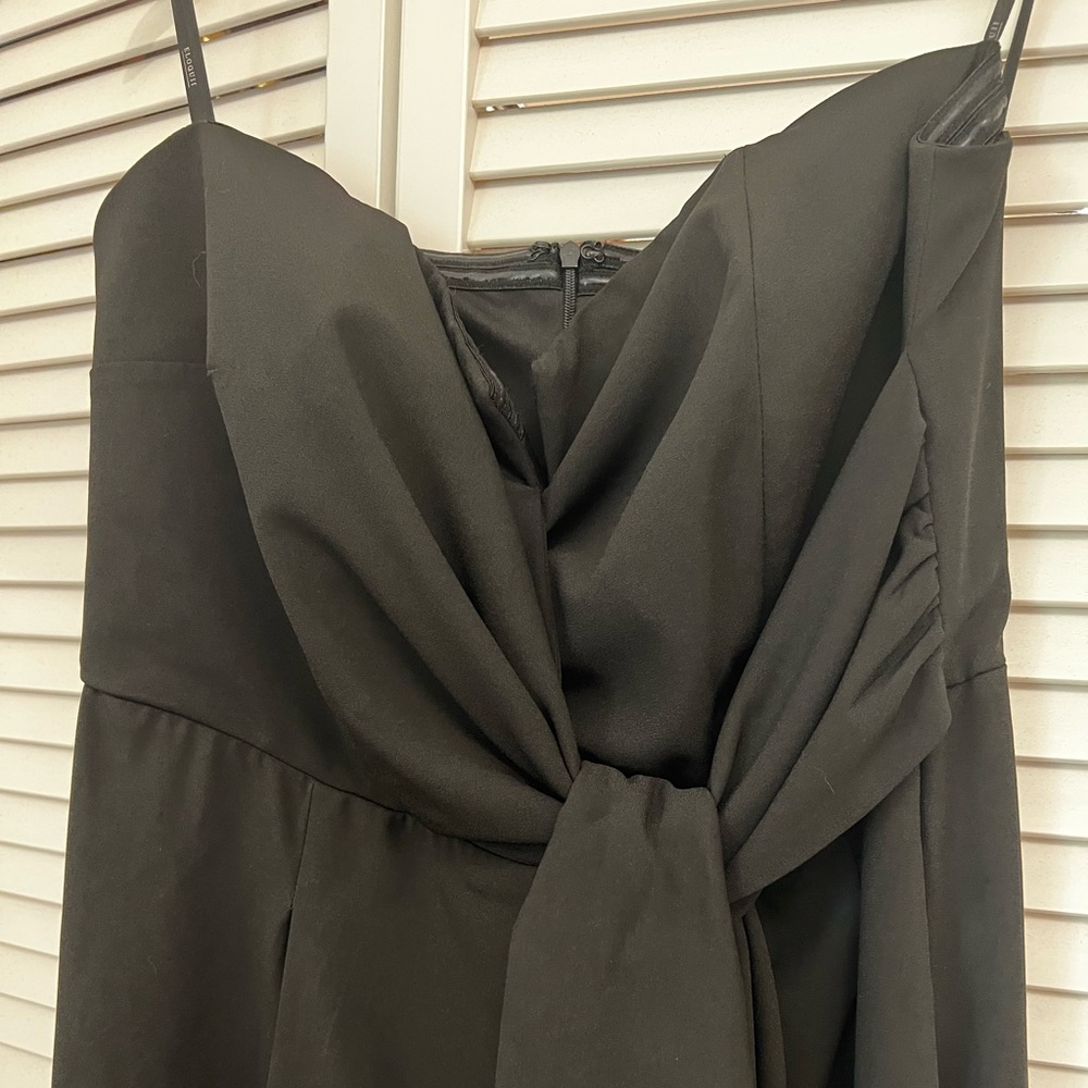 ELOQUII black, size 16, tie front strapless jumpsuit